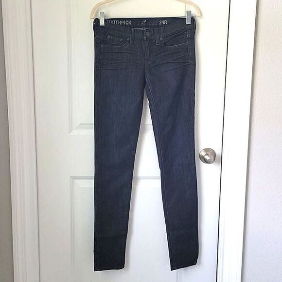 J Crew NWOT Toothpick Low Rise Skinny Dark Blue Jeans - Size 24 - Picture 1 of 15